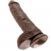 KING COCK - 10 DILDO CASTANHO COM BOLAS 25.4 CM