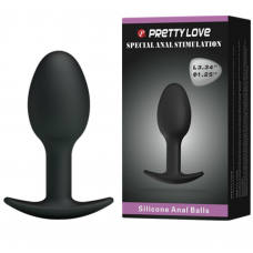 PRETTY LOVE - PLUG ANAL DE SILICONE 6.5 CM PRETO