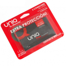 UNIQ - PRESERVATIVOS SEM LÁTEX COM ANEL PROTETOR 3 UNIDADES