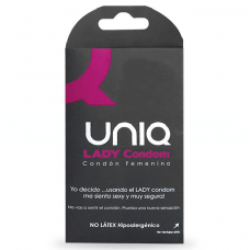 UNIQ - LADY CONDOM PRESERVATIVOS FEMININOS SEM LÁTEX COM CINTA LIGA 3 UNIDADES