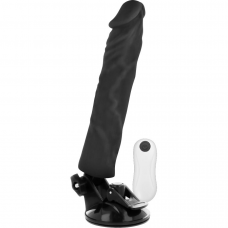 BASECOCK - VIBRADOR REALÍSTICO CONTROLE REMOTO  PRETO 21 CM