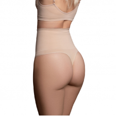 BYE-BRA - CINTO SEM EMENDA ESTILO TANGA BEIGE TAMANHO S