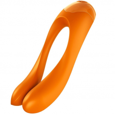 SATISFYER - VIBRADOR DE DEDO CANDY CANE LARANJA