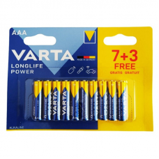 VARTA - BATERIA ALCALINA VARTA LONGLIFE POWER AAA LR03 10 UNIDADES