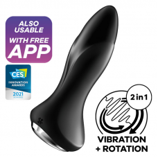 SATISFYER - ROTATOR PLUG 1+ APLICATIVO VIBRANTE PLUG PRETO