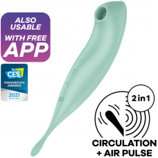 SATISFYER - TWIRLING PRO+ ESTIMULADOR DE PULSO DE AR E APLICATIVO VIBRADOR VERDE