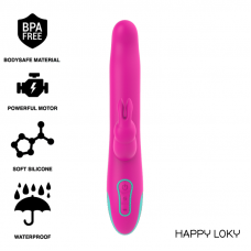 HAPPY LOKY - PLUTO COELHO VIBRADOR E ROTADOR RELÓGIO COM TECNOLOGIA SEM FIO COMPATÍVEL