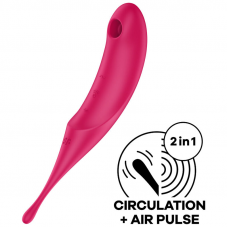 SATISFYER - ESTIMULADOR E VIBRADOR DE PULSO TWIRLING PRO AIR VERMELHO