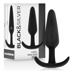 BLACK&SILVER - PLUG ANAL DE SILICONE KAEL COM CABO MÉDIO