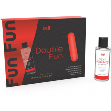 INTT RELEASES - DUPLO FUN KIT COM BALA VIBRANTE E GEL DE MASSAGEM DE MORANGO