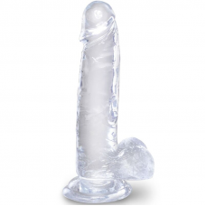 KING COCK - CLEAR PÊNIS REALÍSTICO COM BOLAS 15.2 CM TRANSPARENTE