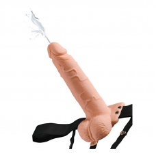 FETISH FANTASY SERIES - ARNÊS AJUSTVEL PÉNIS REALÍSTICO COM BOLAS SQUIRTING 19 CM