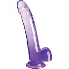 KING COCK - CLEAR DILDO COM TESTÍCULOS 20.3 CM ROXO